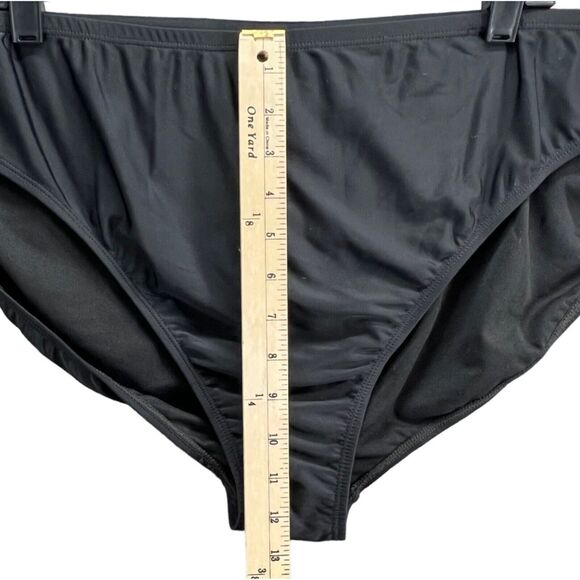 Decree Bikini Bottom Womens 3XL Black Hipster Swimsuit Medium Coverage Beach NEW - Picture 8 of 14